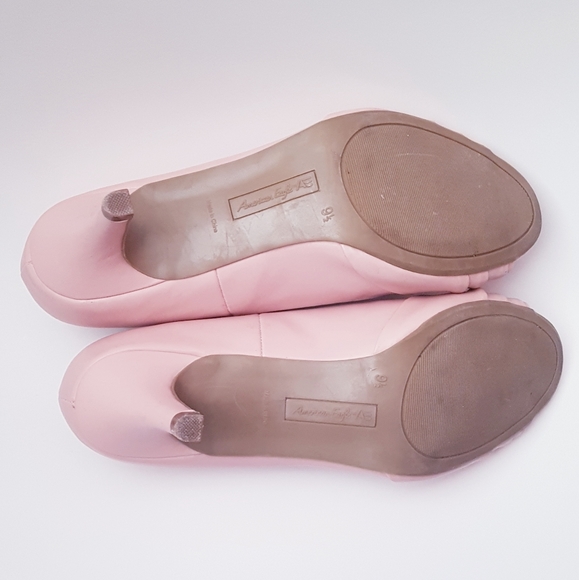 AMERICAN EAGLE Pink Front Knot Peep-Toe Kitty Heels - Picture 12 of 12